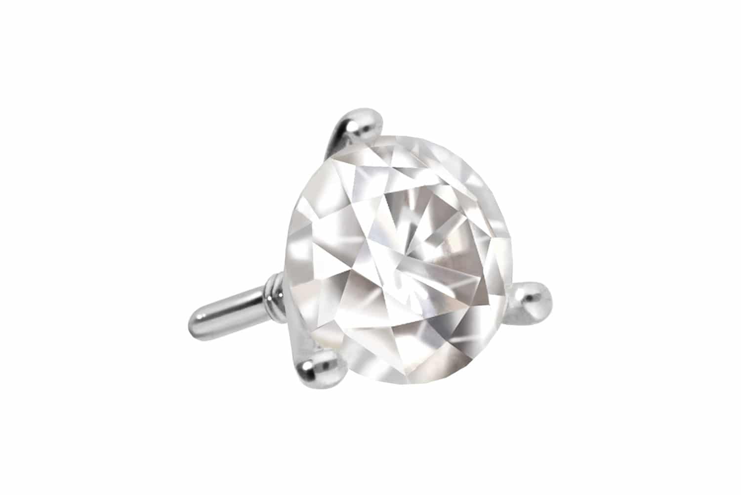 14 Karat Gold Schraubaufsatz mit Außengewinde MOISSANIT von Piercingline